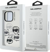 Karl Lagerfeld IML Multi Karl & Choupette Head Pattern Case for iPhone 16 Pro 6.3" Clear - KLHCP16LHMCHKCT