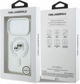 Karl Lagerfeld IML Karl & Choupette Head Metal Frame Case with MagSafe for iPhone 17/18 Pro 6.3" Clear - KLHMP18LHLSKCH