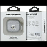 Karl Lagerfeld Monogram Karl Head Case for AirPods 4 Silver - KLA4PGKIPS
