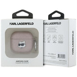 Karl Lagerfeld Monogram Choupette Head Case for AirPods 4 Pink - KLA4PGCHPP