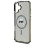 Karl Lagerfeld IML Metal Karl Head Case with MagSafe for iPhone 16 6.1" Black - KLHMP16SHLSKIK
