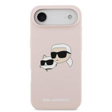 Karl Lagerfeld Liquid Silicone Double Head Case with MagSafe for iPhone 17 Air 6.5" Pink - KLHMP17MSKCHPPLP