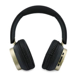 Guess Rectangle Metal Script Logo ENC On Ear Wireless Headphone Black - GUBHV28HGCSMK