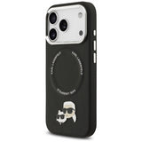 Karl Lagerfeld Karl & Choupette Metal Pin Hard Case with MagSafe for iPhone 17 Pro 6.3" Black -KLHMP17LPSMLRKCK