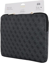 Guess 4G Zipper Pocket Triangle Logo Laptop Sleeve for 14" MacBook Black - GUCS14ZP4DPTK