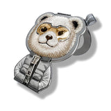 Nimmy Cool & Cute 2.0 Grey Bear Embroidery Magnetic Stand with MagSafe Grey - N-KM-BSZJ-11-A