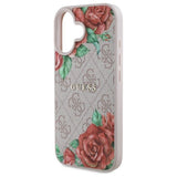 Guess 4G Flower Printed Hardcase with MagSafe for iPhone 16 6.1" Pink - GUHMP16SP4ROPEMCP