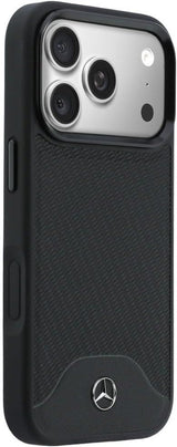 Mercedes Benz Wood Effect and Curve Leather Case with MagSafe for iPhone 17 Pro Max 6.9" Black - MEHMP17X25PCBPWK