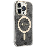 Guess IML 4G with MagSafe Hard Case for iphone 15 Pro 6.1" Black - GUHMP15LH4STK