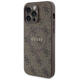 Guess 4G Collection Leather Metal Logo with MagSafe Hard Case for iphone 15 Pro Max 6.7" Brown - GUHMP15XG4GFRW