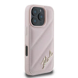 Karl Lagerfeld Quilted Signature Case for iPhone 16 Pro Max 6.9" Pink - KLHCP16XPQDSMGP