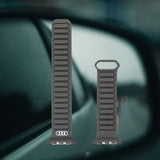 Audi Logo Synthetic Leather Magnetic strap for Apple Watch 44/45/46/49mm Black - AU-SL-AW44-49-GT/D2-BK