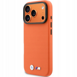 BMW M Series Metal Logo Case with MagSafe & Camera Stand for iPhone 17 Pro 6.3" Orange - BMHMP17L25PFWKCKO