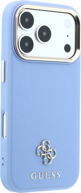 Guess Saffiano Small 4G Logo Case for iPhone 17/18 Pro Max 6.9" Light Blue - GUHMP18X6PSA4DMB