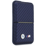 BMW M Carbon Metal Logo Magnetic Card Holder with Stand Navy Blue - BMOWMCS26PCILV