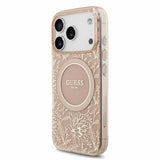 Guess IML Flowers Electro Pearl Strap MagSafe Case for iPhone 17/18 Pro Max 6.9" Pink - GUHMP18XHCPOFPP