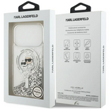 Karl Lagerfeld Liquid Glitter Karl & Choupette Heads Case with MagSafe for iPhone 17/18 Pro 6.3" Clear - KLHMP18LLGKCSGH