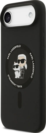 Karl Lagerfeld Liquid Silicone Karl and Choupette with MagSafe Case for iPhone 17 Air 6.5" Black - KLHMP17MSCMKCRHK
