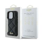 Guess Quilted Metal Logo Case for iPhone 16 Pro Max 6.9" Black - GUHCP16XPSQSQSK