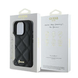Guess Quilted Metal Logo Case for iPhone 16 Pro 6.3" Black - GUHCP16LPSQSQSK