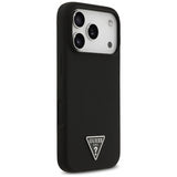 Guess Silicone Triangle Logo Case with MagSafe for iPhone 17 Pro Black - GUHMP17LSCTRLMK