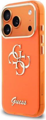 Guess IML 4G Script Metal Logo Case with MagSafe for iPhone 17 Pro 6.3" Orange - GUHMP17L5HC4MLSO