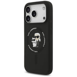 Karl Lagerfeld Liquid Silicone Karl and Choupette with MagSafe Case for iPhone 17 Pro Max 6.9" Black - KLHMP17XSCMKCRHK