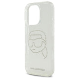 Karl Lagerfeld IML Rhinestones Karl Head Case for iPhone 16 Pro Max 6.9" Clear - KLHCP16XHKHDCELT