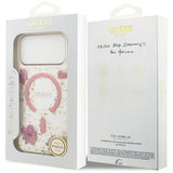 Guess Resin Flowers Glitter Hardcase with MagSafe for iPhone 17/18 Pro Max 6.9" Pink - GUHMP18XRBFGFGMP