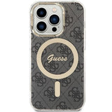 Guess IML 4G with MagSafe Hard Case for iphone 15 Pro 6.1" Black - GUHMP15LH4STK