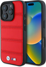 BMW M Perforated Stitched Line Case with MagSafe for iPhone 16 Pro Max 6.9" Red - BMHMP16X23PUSPR