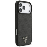 Guess 4G Triangle Logo With Pearl Strap MagSafe Case for iPhone 17 Pro Max 6.9" Black - GUHMP17XP4TSDPPSK