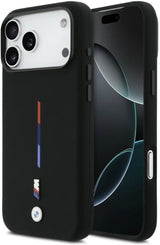 BMW M Series Silicone Tricolor Line Case with MagSafe for iPhone 17 Pro Max 6.9" Black - BMHMP17X25SITMIK