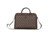 Guess 4G Triangle Logo Zipper Pocket 15" Laptop Bag Brown - GUCB15P4DPTW