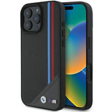 BMW M Meshed Tricolor Stripes Case with MagSafe for iPhone 16 6.1" Black - BMHMP16S23PUTRK
