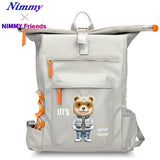 Nimmy Glasses Cool Cat Laptop Backpack Grey - N-KM-DNBB-011