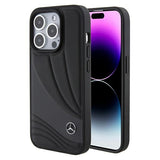 Mercedes Benz Hard Case Leather Wave Pattern for iphone 15 Pro Max 6.7" Black - MEHCP15X8ROLK