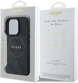 Guess PU Leather 4G Coloured Ring Case with MagSafe for iphone 16 Pro Max 6.9" Black - GUHMP16XG4GFRK