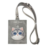 Nimmy Big Eye Cute Pet Silver Shaded Cat Face Card Sleeve Holder Grey - N-XDY-KT-023