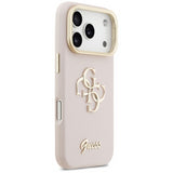 Guess Grained Big 4G Stand Camera Case for iPhone 17 Pro 6.3" Pink - GUHCP17LPCS4GSP
