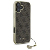 Guess 4G Charms Collection Case for iPhone 16 6.1" Brown - GUHCP16SGF4GBR