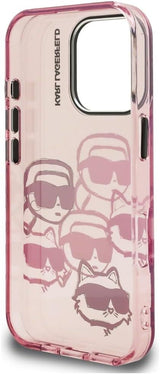Karl Lagerfeld IML Multi Karl & Choupette Head Pattern Case for iPhone 16 Pro Max 6.9" Pink - KLHCP16XHMCHKCP