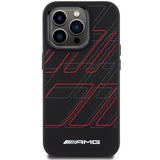 Mercedes AMG Large Rhombuses Pattern Silicone Case with MagSafe for iphone 15 Pro 6.1" Black - AMHMP15L23SSPK