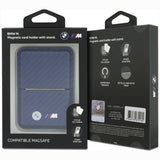 BMW M Carbon Metal Logo Magnetic Card Holder with Stand Navy Blue - BMOWMCS26PCILV