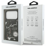 Karl Lagerfeld Grained Pattern & Logo Case with MagSafe for iPhone 17 Pro 6.3" Black - KLHMP17LPGGRMPK