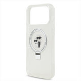 Karl Lagerfeld Ring Stand Karl and Choupette Case with MagSafe for iPhone 17 Pro Max 6.9" Clear - KLHMP17XHMRSKCH