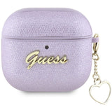 Guess Metallic Script Charm Case for AirPods 4 Purple - GUA4PGMCSU