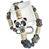 Nimmy Big Eye Cute Pet Travel Panda Mobile Phone Chain Bag Charm Ceramic Bracelet Black - N-XDY-SL-06