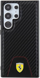Ferrari Carbon Stitched Bottom Hard Case for Samsung Galaxy S24 Ultra 6.8" Black - FEHCS24LN3PUK