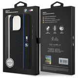 BMW Silicone Hexagon Blue Line Case with MagSafe for iPhone 16 Pro Max 6.9" Black - BMHMP16X23SHEB